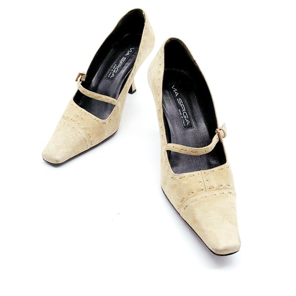 Vintage Y2K Pointed Toe Kitten Heels Mary Janes shoes