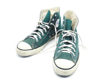 Vintage 80s Green Converse Chuck Taylor All Star Hi Top Made