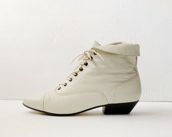 white lace granny boots