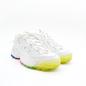 Vintage Y2K Fila Disruptor Neon White Chunky Sneakers