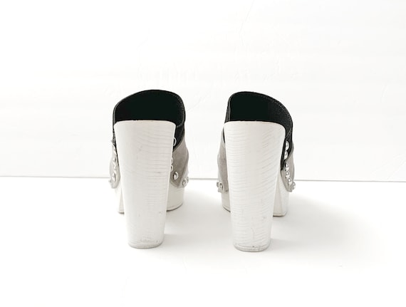 Vintage 90s Charles David Studded Slides Platform… - image 7