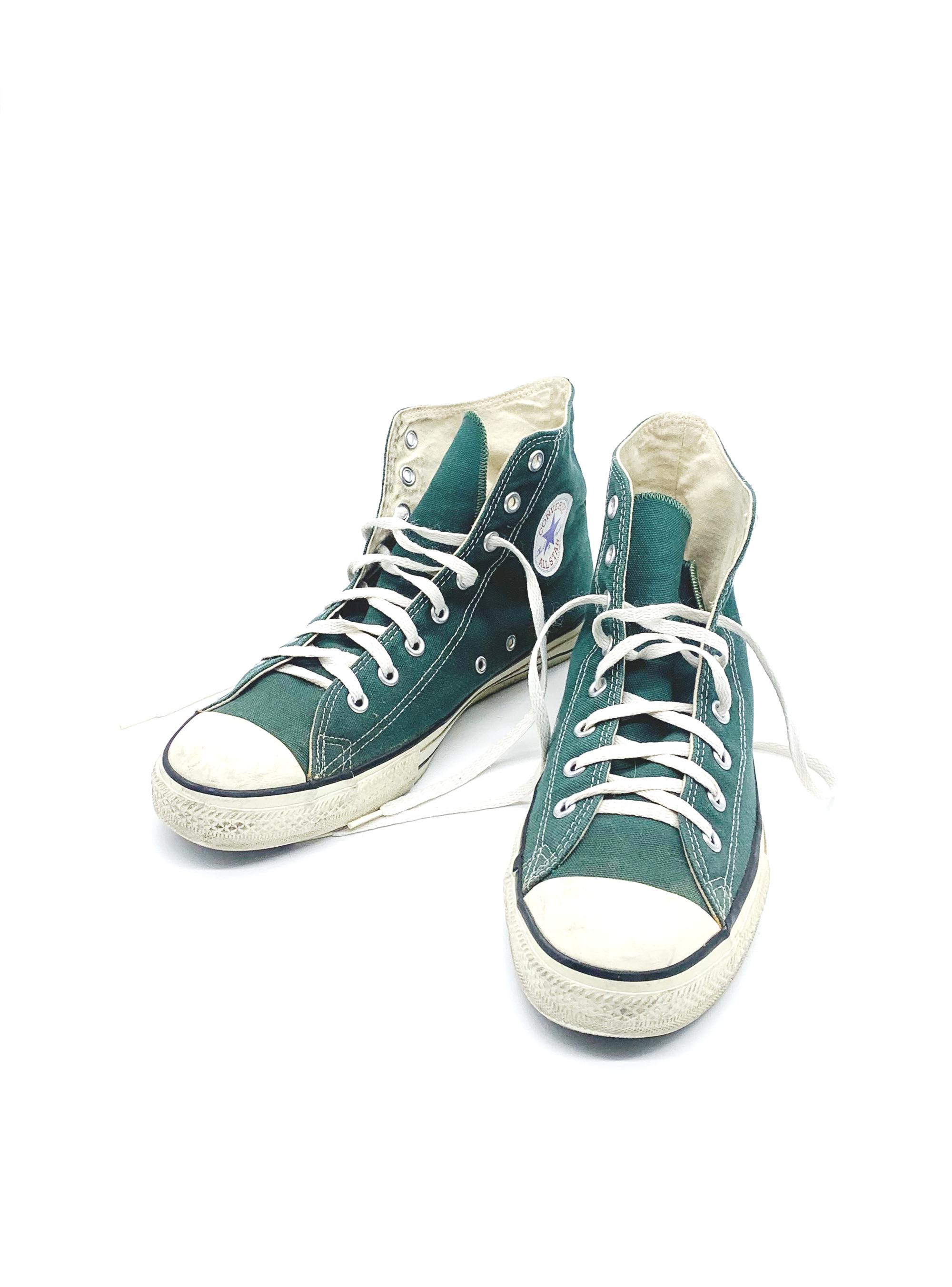 Vintage 80s Green Converse Chuck Taylor All Star Hi Top Made Vintage 80s Green Converse Chuck Taylor All Star Hi Top Made