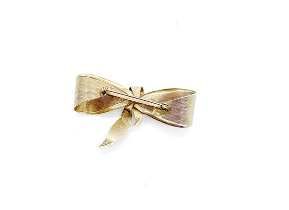 Vintage 1940s Gold Bow Tie Pin - image 2