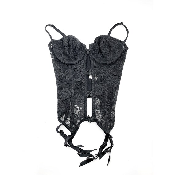 Vintage Victoria's Secret Black Lace Garter Belt … - image 6