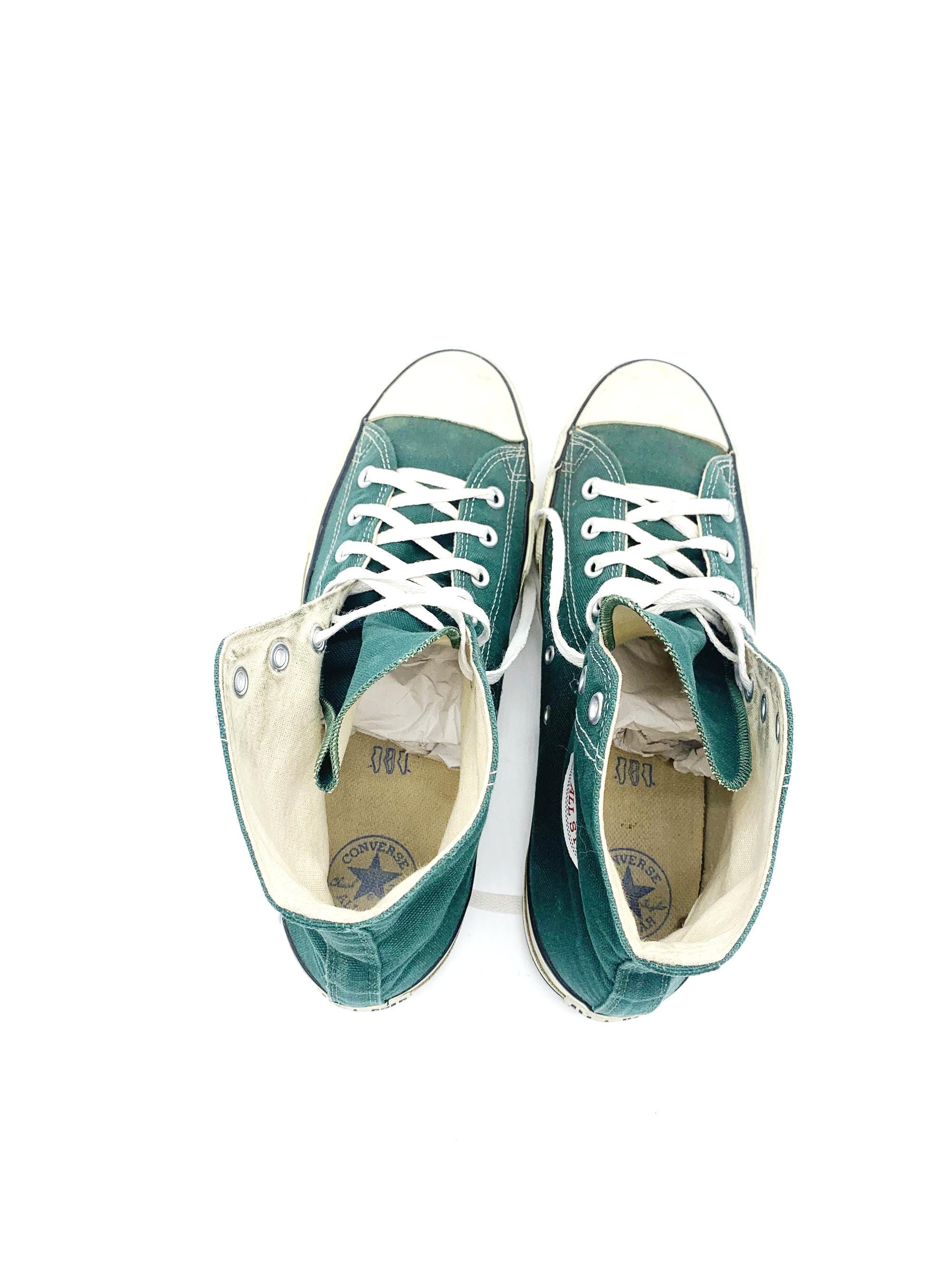 Vintage 80s Green Converse Chuck Taylor All Star Hi Top Made Vintage 80s Green Converse Chuck Taylor All Star Hi Top Made
