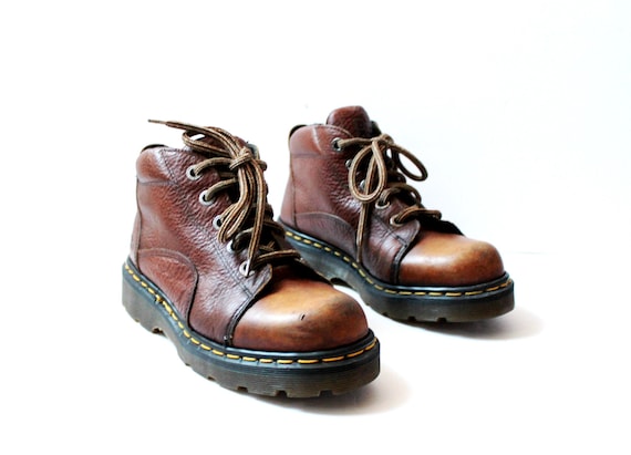 Vintage Dr. Martens Brown Leather Chunky Ankle Boo