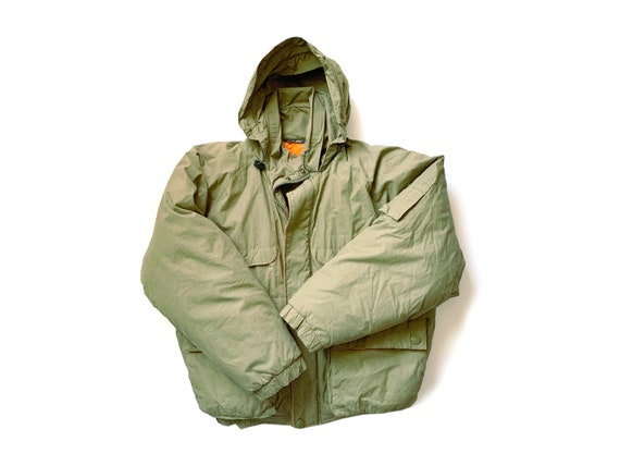 Vintage Army Green Hooded Parka Jacket