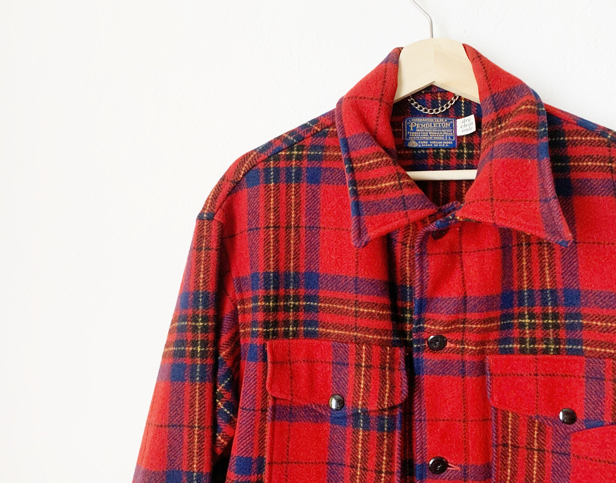 Vintage 70s Pendleton Buffalo Plaid Wool Men