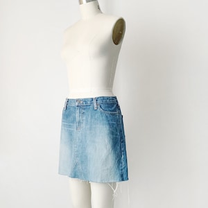 Vintage Y2K Abercrombie and Fitch Low Waist Raw Ham Denim Skirt image 5