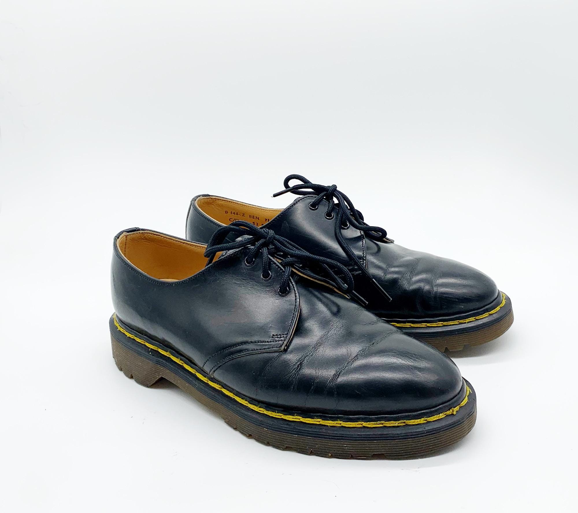 Vintage Dr. Doc Martens Leather Oxford Made in England Mens Size 9 Black Shoes Dr. Martens Vintage 1461 - Black Quilon 12877001-BLK VNTG 1461 main image 2