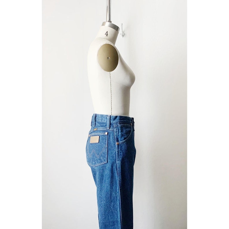 Vintage Wrangler High Rise Dark Wash Straight Leg Jeans image 2