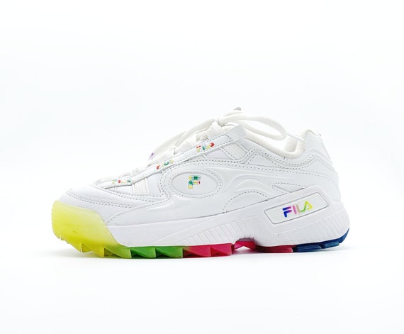 Vintage Y2K Fila Disruptor Neon White Chunky Sneakers Etsy