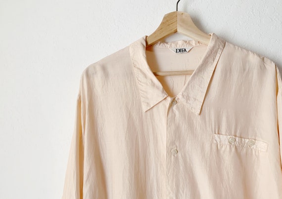 Vintage Oversized Button Down Sheer Blouse. - image 3