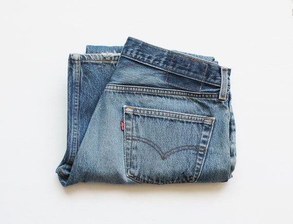 1990s Levi's 501 Ripped Hem Boyfriend Jeans