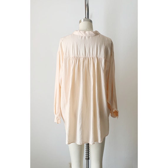 Vintage Oversized Button Down Sheer Blouse. - image 7