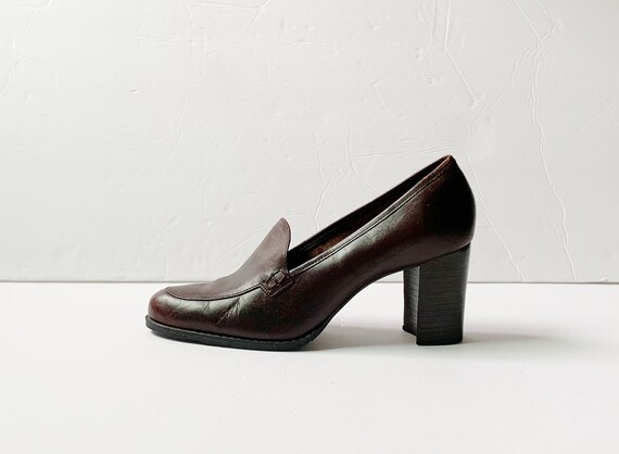 Vintage Westies Brown Leather Loafers Platforms