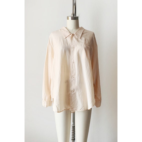 Vintage Oversized Button Down Sheer Blouse. - image 2