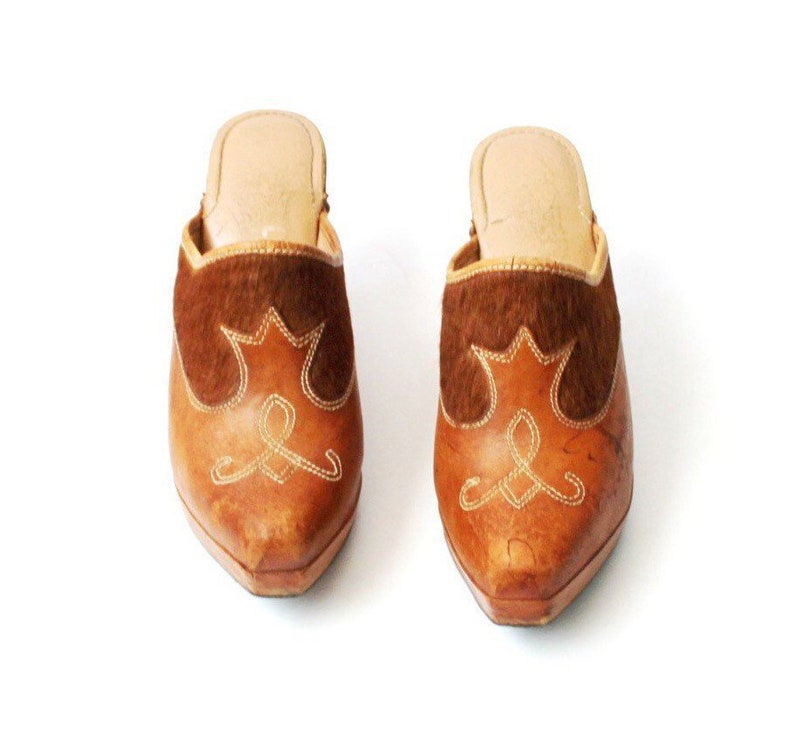 tan leather clogs