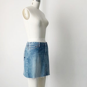 Vintage Y2K Abercrombie and Fitch Low Waist Raw Ham Denim Skirt image 6