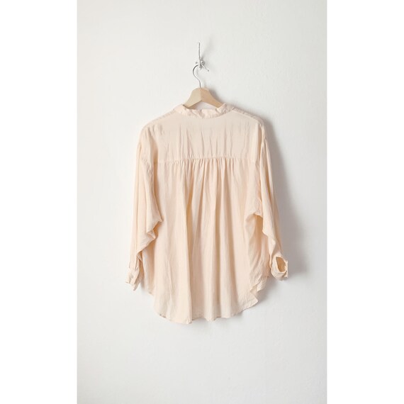 Vintage Oversized Button Down Sheer Blouse. - image 4