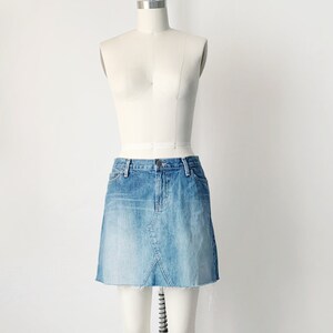 Vintage Y2K Abercrombie and Fitch Low Waist Raw Ham Denim Skirt image 3