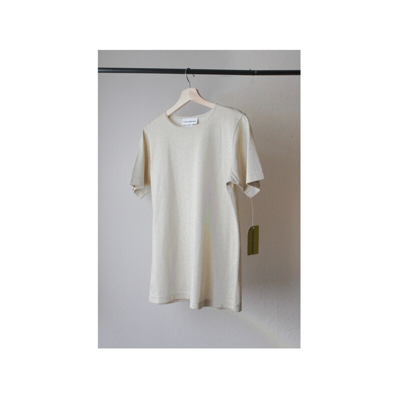 Vintage Gold Glitter Pull Over Short Sleeves Top