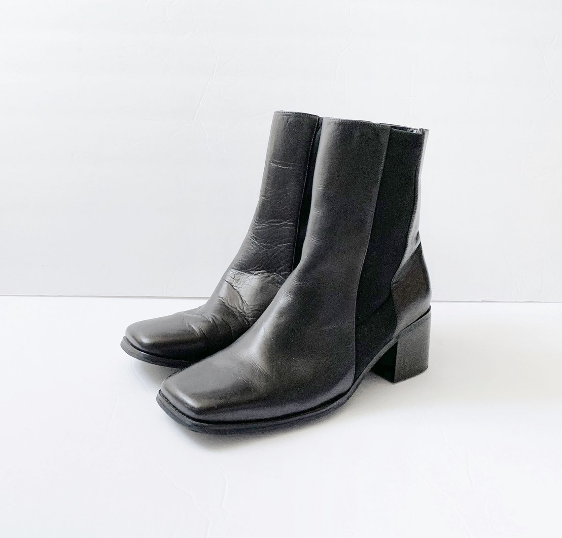 block heel square toe shoes