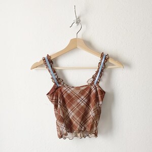 Y2K Urban Outfitters Brown Plaid Cami Top image 9