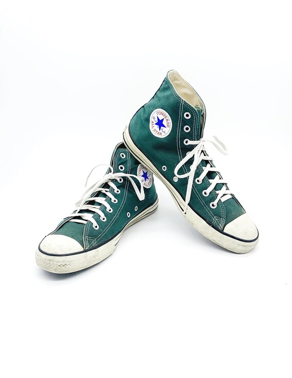 Vintage 80s Green Converse Chuck Taylor All Star Hi Top Made Vintage 80s Green Converse Chuck Taylor All Star Hi Top Made