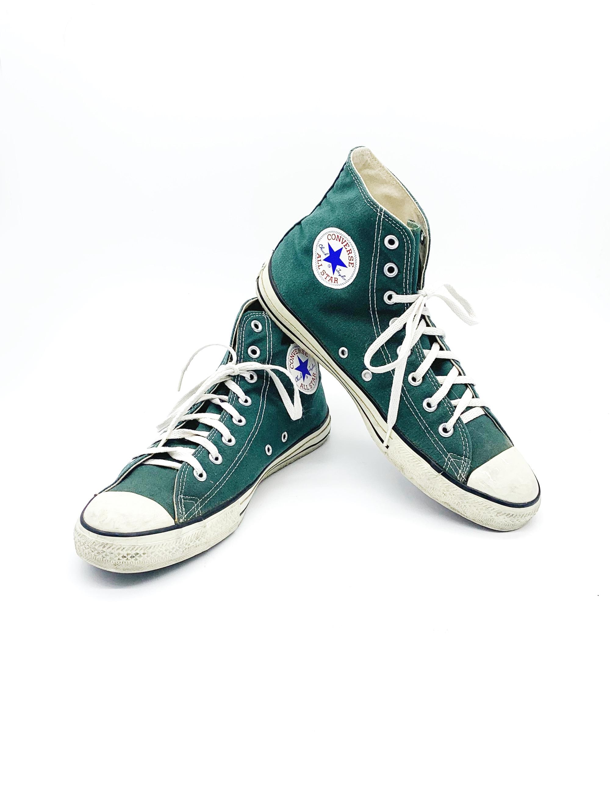 Vintage 80s Green Converse Chuck Taylor All Star Hi Top Made Vintage 80s Green Converse Chuck Taylor All Star Hi Top Made