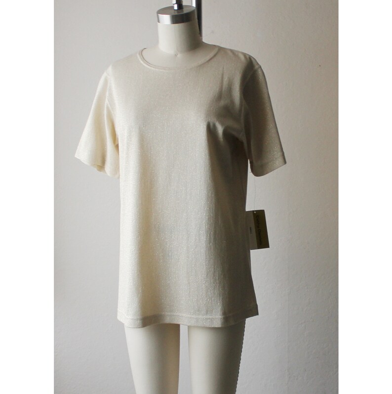 Vintage Gold Glitter Pull Over Short Sleeves Top