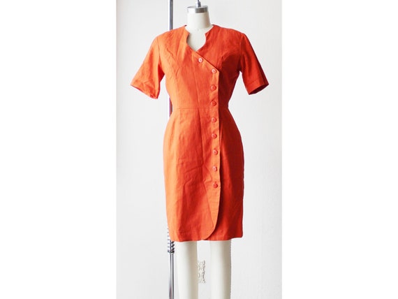 NOS 1990s Asymmetrical Orange Day Dress