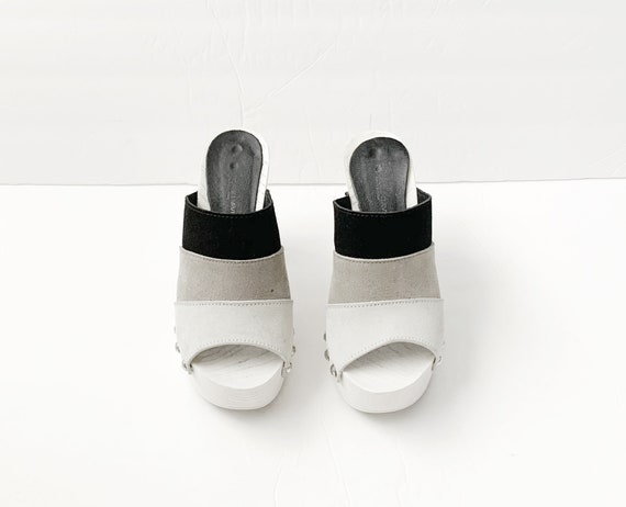 Vintage 90s Charles David Studded Slides Platform… - image 6