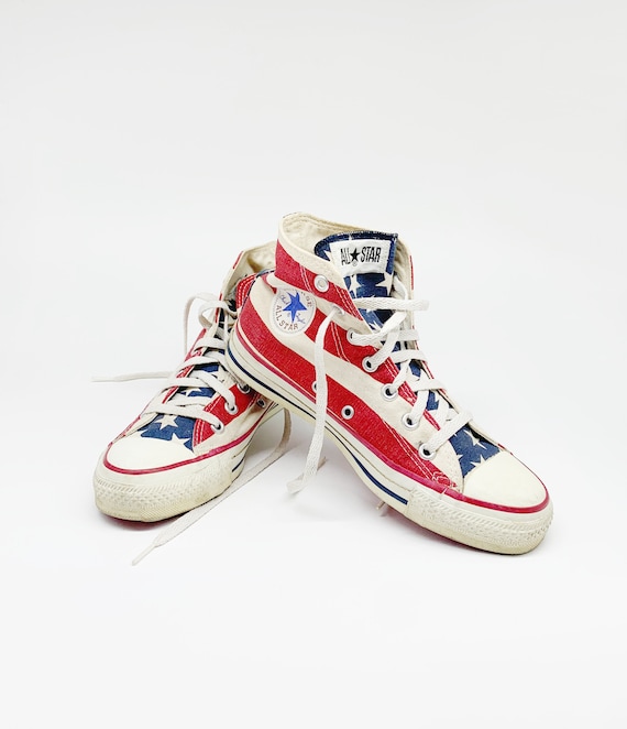 Vintage 90s Converse Chuck Taylor All Star American Flag Hi Top