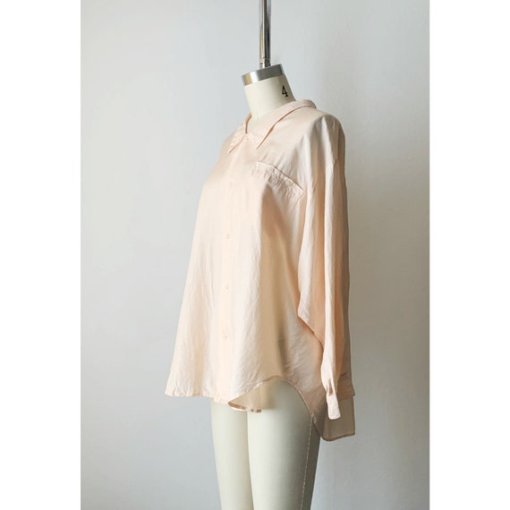 Vintage Oversized Button Down Sheer Blouse. - image 5