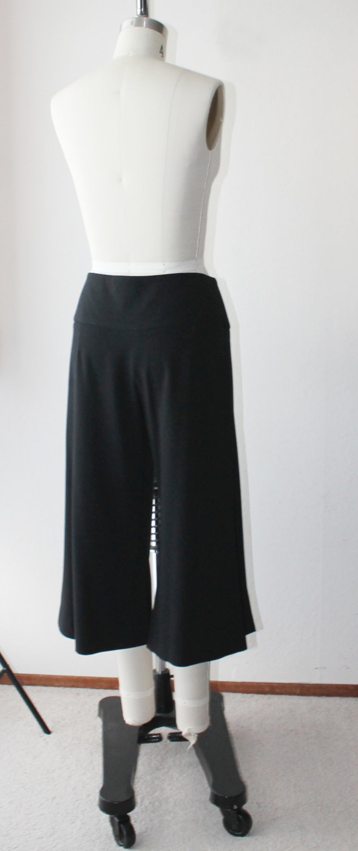 Vintage Pleated Front Flared Capris Pants Etsy