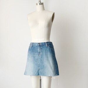 Vintage Y2K Abercrombie and Fitch Low Waist Raw Ham Denim Skirt image 7