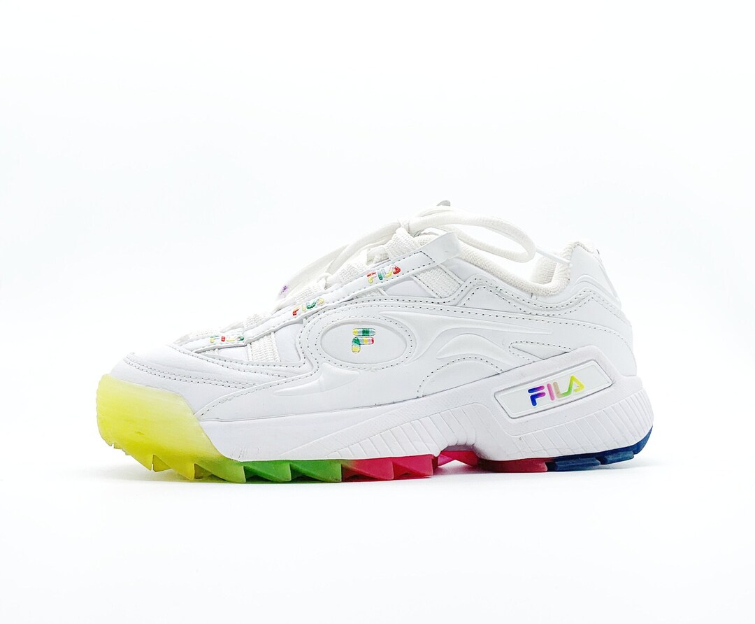 Fila White and Black Sneakers with Neon Highlights Fila | Shoes | Fila White And Black Athletic Shoes With Neon  main image 4
