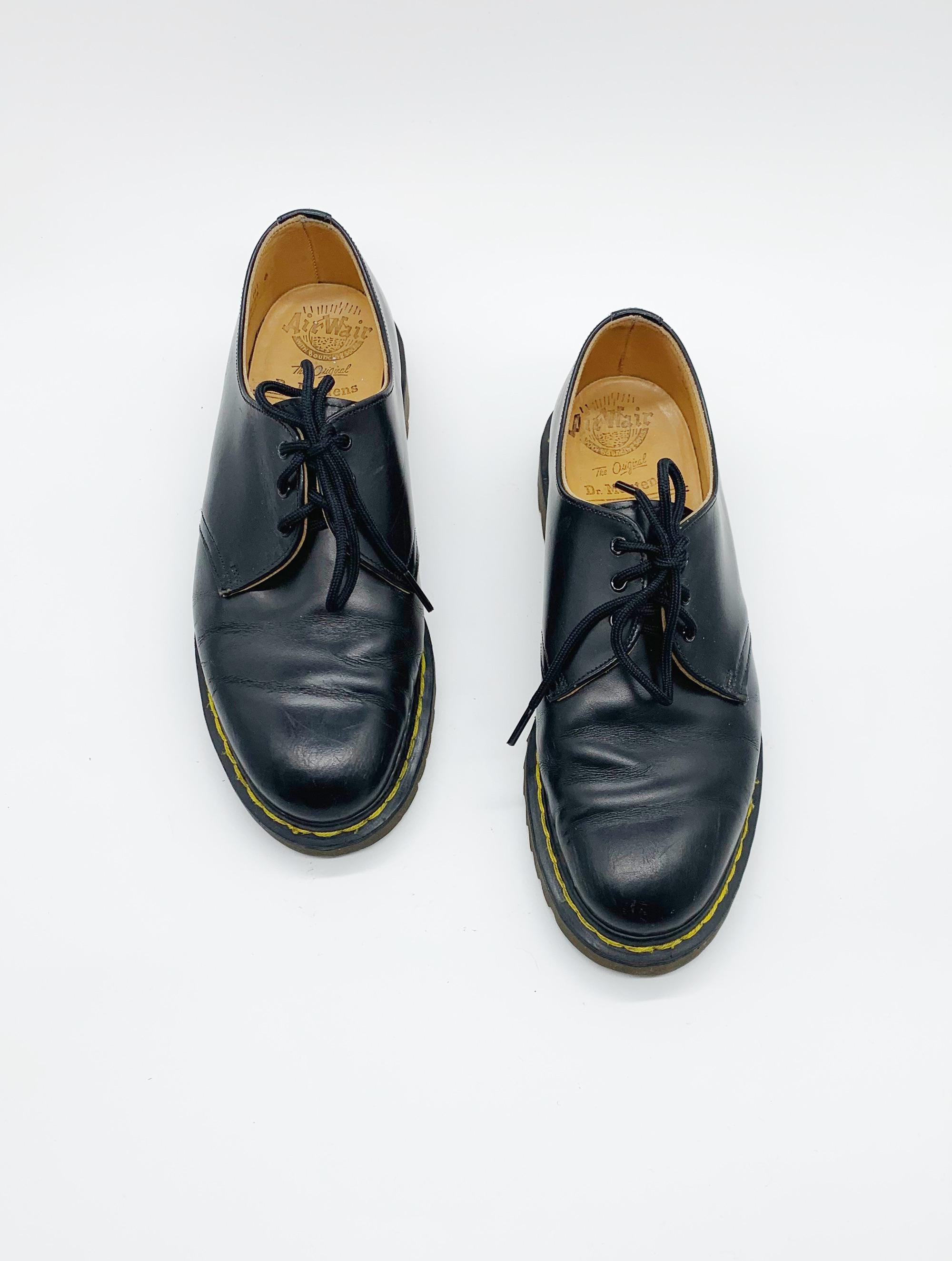 Vintage Dr. Doc Martens Leather Oxford Made in England Mens Size 9 Black Shoes Dr. Martens Vintage 1461 - Black Quilon 12877001-BLK VNTG 1461 main image 4