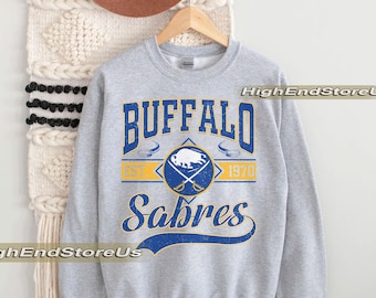 Buffalo Sabre Sweatshirt, Vintage Buffalo hockey shirt, Buffalo Hockey Crewneck, Sabres Hockey youth sweater, Hockey Fan gift