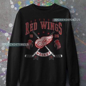 Detroit Red Wings Sweatshirt Crewneck, Vintage Red Wings shirt, Detroit Hockey Fan shirt, Hockey Tee, Red Wings Sweatshirt