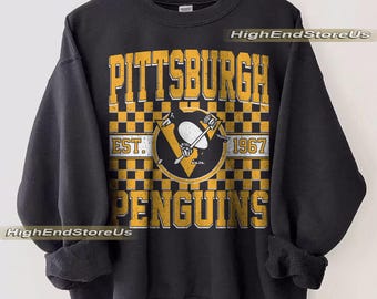 Felpa Pittsburgh Penguin, maglietta vintage da hockey Pittsburgh, girocollo da hockey Pittsburgh, maglione da hockey per ragazzi dei Penguins, regalo per i fan dell'hockey