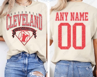 Camiseta personalizada de Cleveland, camiseta de béisbol, camiseta de béisbol divertida, camiseta de béisbol de Cleveland, camiseta personalizada para mamá de béisbol, camiseta de regalo de béisbol