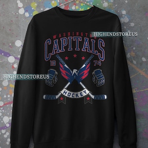 Washington Capitals Sweatshirt | Vintage Capitals Hockey Sweatshirt | Retro Washington T-shirt | Capitals Hockey Crewneck