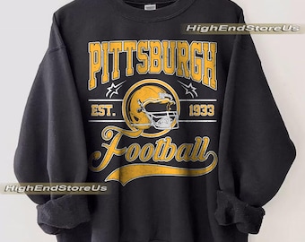 Felpa vintage del Pittsburgh Football, maglia da football, maglietta del Pittsburgh Football, partita di football, maglietta da football americano, abbigliamento per la partita