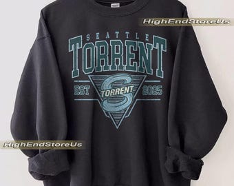 Sudadera Seattle Torrent, sudadera vintage Torrent de cuello redondo, camiseta de aficionado al hockey de Seattle, sudadera de mamá de hockey, sudadera vintage Torrent
