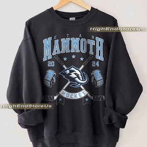 Vintage Utah Mammoth Ice Hockey Crewneck Sweatshirt, Custom Hockey Sweatshirt, Gifts for Utah fans , Unisex , Tee ,Trending