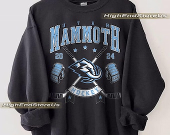Vintage Utah Mammoth Ice Hockey Crewneck Sweatshirt, Custom Hockey Sweatshirt, Gifts for Utah fans , Unisex , Tee ,Trending