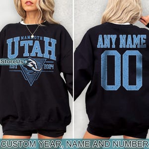 Personalized Utah Mammoth, Hockey Sweatshirt,utah crewneck, Mammoth shirt, Custom Hockey Shirt, Hockey Number Shirt