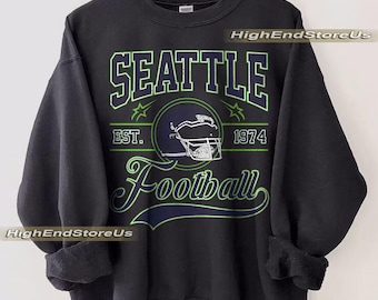 Vintage Seattle Football sweatshirt, Football shirt,Seattle football tshirt, Game day Football,American football tee, Game Day apparel